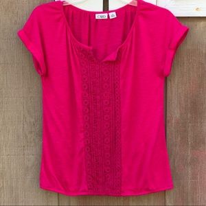 CATO lace embellished top